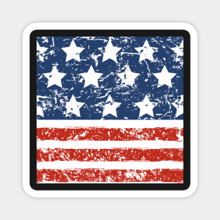 Grunged USA Stars N Stripes Magnet