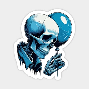 Sad Skeleton Holding A Balloon Magnet