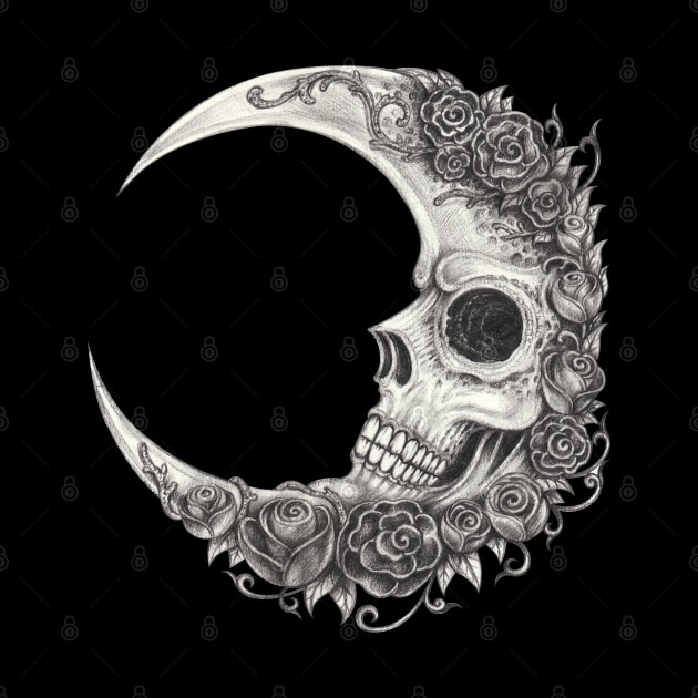 Surreal moon skull. by Jiewsurreal