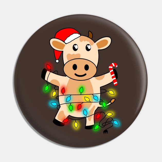 Cow Reindeer Hat Santa Christmas Lights Pin by store anibar