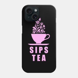 Sips Tea Pink Girly Floral Cup Gossips Queen Popular Meme Phone Case