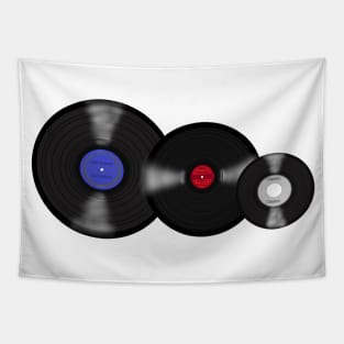 Vinyl Records Trio (White) Tapestry