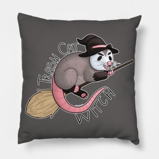 Trash cat witch (Opossum witch) Pillow