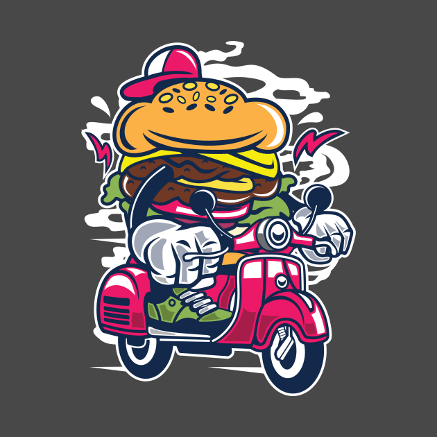 Funny Fast Food Riding Dirty Hamburger Eat Clean T-Shirt by culturesociety