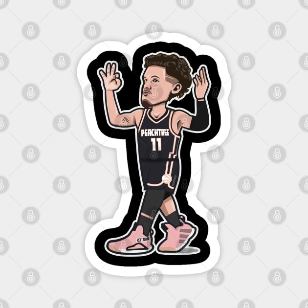 Trae Young Cartoon Style on City Edition Magnet by ray1007