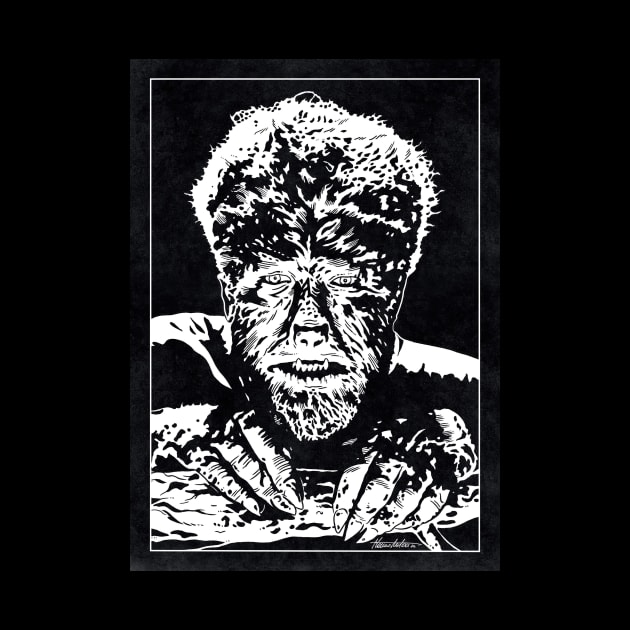 THE WOLFMAN (Black and White) by Famous Weirdos