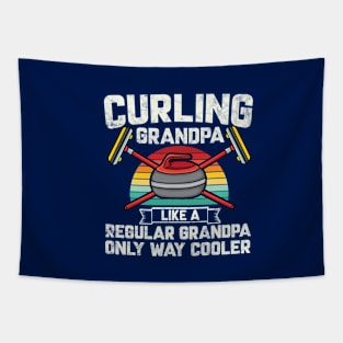 Curling grandpa like a regular grandpa but cooler retro curling Tapestry