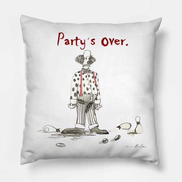 Party's Over Pillow by LucidClay