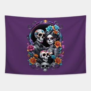 Parejas - Couples- Dia De Los Muertos Tapestry