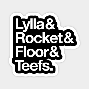 Lylla Rocket Floor Teefs - Experimental Jetset Style art for Guardians Magnet