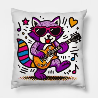 Rockin' Raccoon - Keith Haring inspired design Pillow