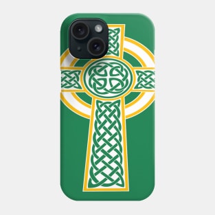 St Patrick's Day Celtic Cross White And Orange Phone Case