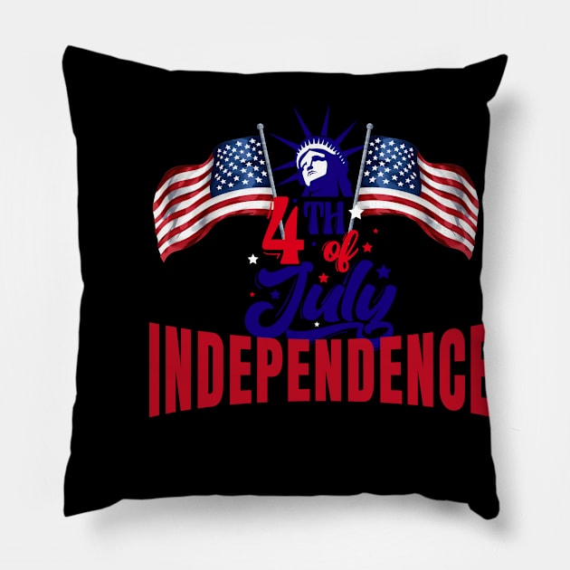 Happy 4th Of July Pillow by All on Black by Miron