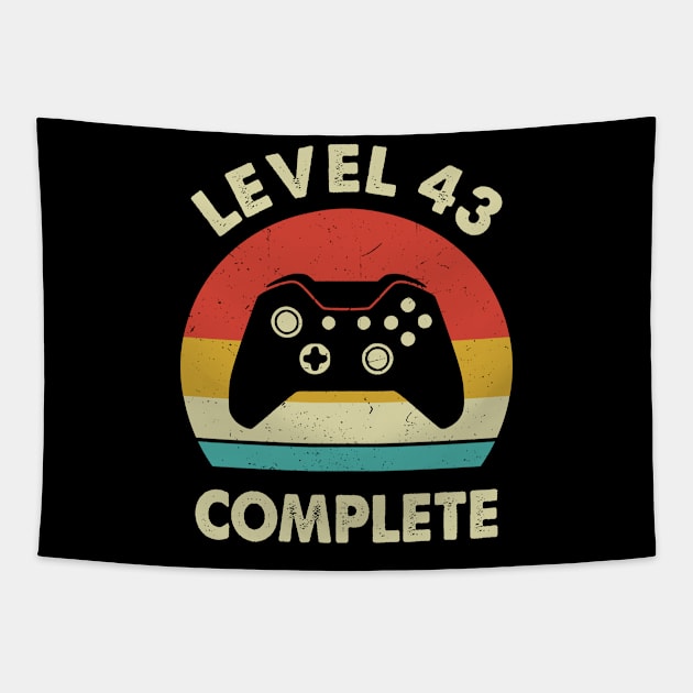 Level 43 Complete - Retro 43 Year Wedding Anniversary Gift Tapestry by Merchofy