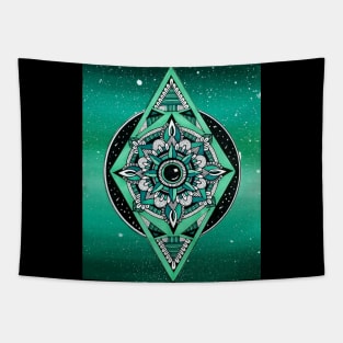 Green Galaxy Tapestry