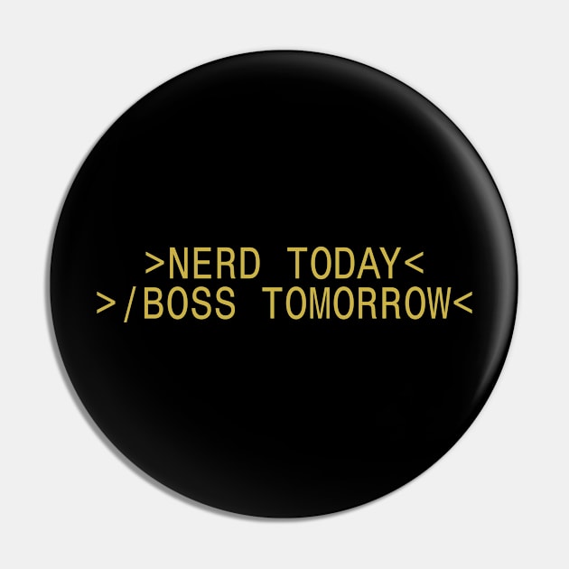 Today Nerd Morning Boss Pin by BestsellerTeeShirts