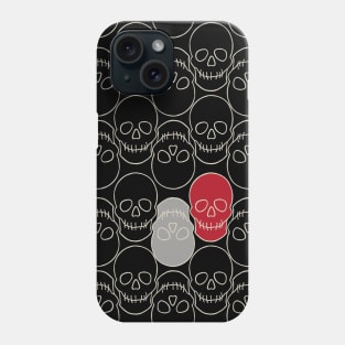 Simply Spooky Collection - Skulls - Bat Black and Bone White Phone Case