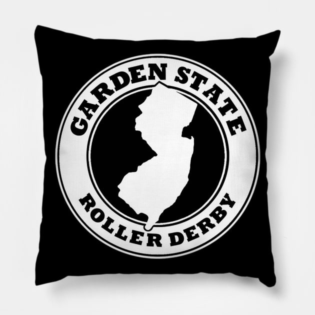 GSR White Pillow by gardenstaterollerderby