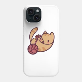 Adorably Silly Cat Versus Ball of Yarn Phone Case