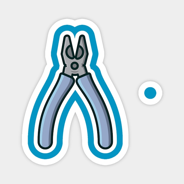 Pliers Tool Sticker vector illustration. Mechanic and Electrician working tool equipment objects icon concept. Hand tools for repair building sticker design icon logo. Magnet by AlviStudio