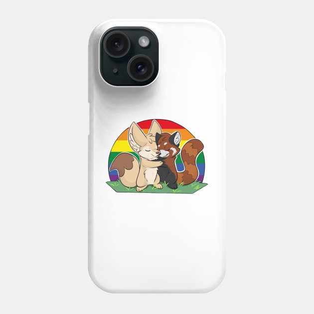 LGBTQIA+ - Fennec Fox + Red Panda Hug Phone Case by Fennekfuchs