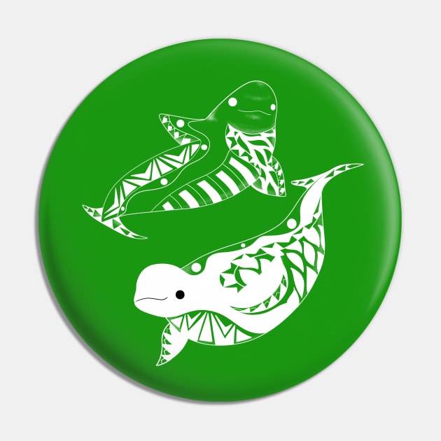 beluga whale in green ecopop pattern mandala Pin by jorge_lebeau