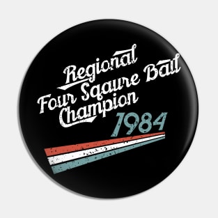 Nostalgia 80s Four Square Ball Distressed Pin