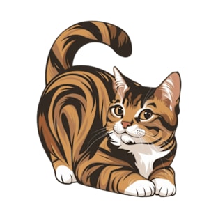 a brown, black, and white cat T-Shirt