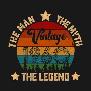 Father's Day Shirt Vintage 1960 The Men Myth Legend 60th Birthday Gift T-Shirt