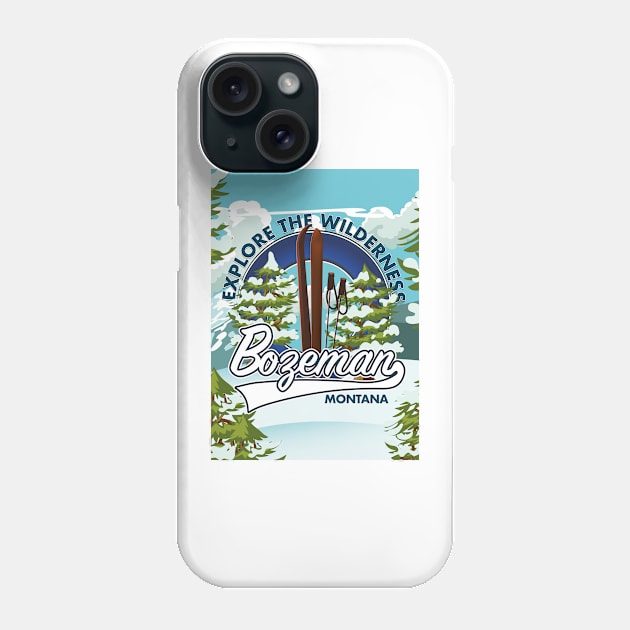 Bozeman Montana ski logo Phone Case by nickemporium1