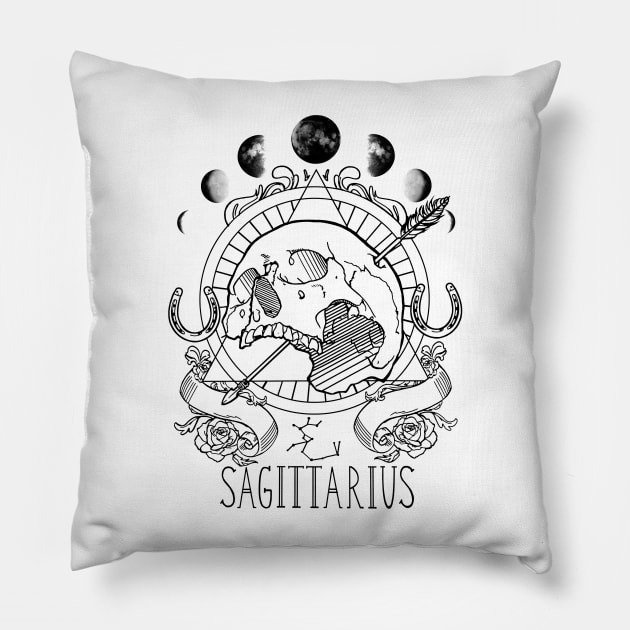 Zodiac Sagittarius Pillow by TheSaltyBuns