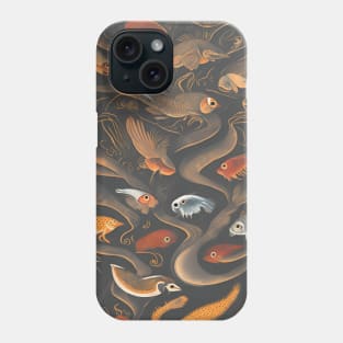 Metamorphosis Skies: A Surreal Landscape of Birds, Fish, and Reptiles in Transformation Phone Case