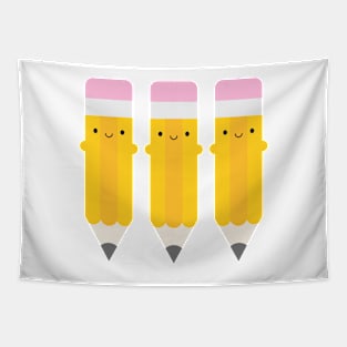 Happy Kawaii Pencils Tapestry