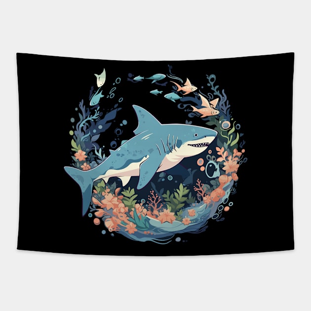 Cottacecore Goth Shark Mens Womens Kids Funny Shark Tapestry by KsuAnn