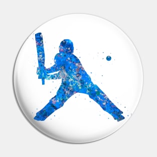 Cricket player blue art Pin