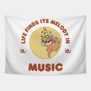 Life finds it's melody in music kawaii design Tapestry