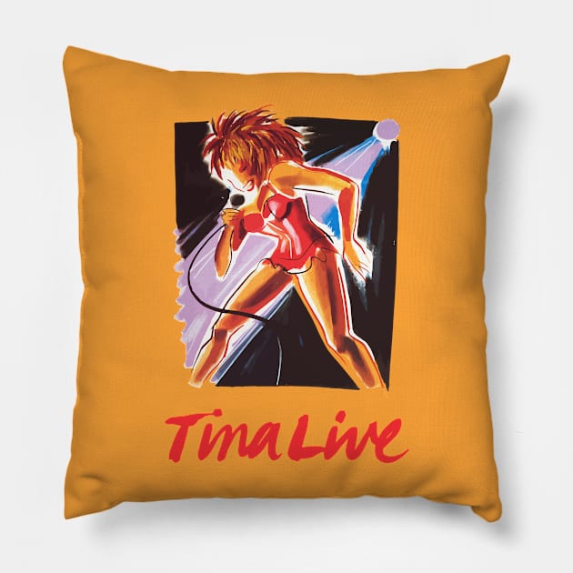 tina turner live retro Pillow by fooballmayfield