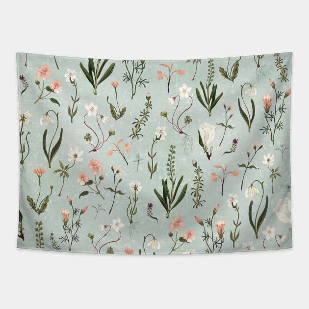 Floral forest Tapestry by katherinequinnillustration