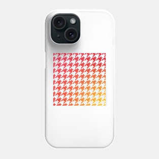 Houndstooth Pattern Warm Red Orange and Yellow Gradient Phone Case