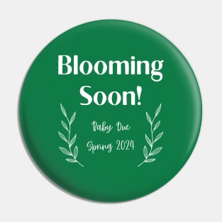 Blooming Soon Pregnancy Announcement Pin