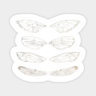 Insect Wings Silver - Butterfly, Moth, Cicada, and Dragonfly Magnet