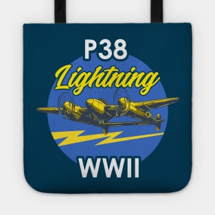 P-38 Lightning WWII Vintage Aircraft Tote