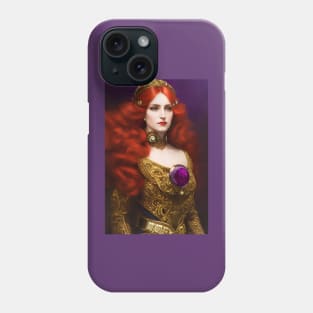 Robotic Futuristic Empress With Amethyst Heart Phone Case