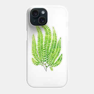 Rough maidenhair fern botanical illustration Phone Case