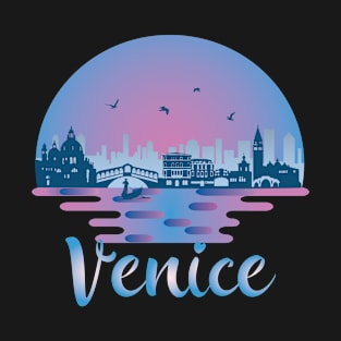 Venice - Italy Travel - Venezia Skyline Landmarks T-Shirt