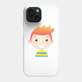 orange boy with a smile on his face looks at us Phone Case