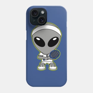 Tennis Playing Gray Space Alien Phone Case