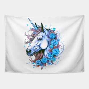 Unicorn with flowers b/p Tapestry