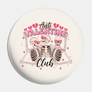 Anti Valentine Club Skeleton Pin