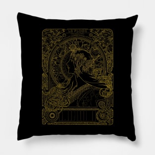 Alphonse Mucha Zodiac Yellow Neon Pillow